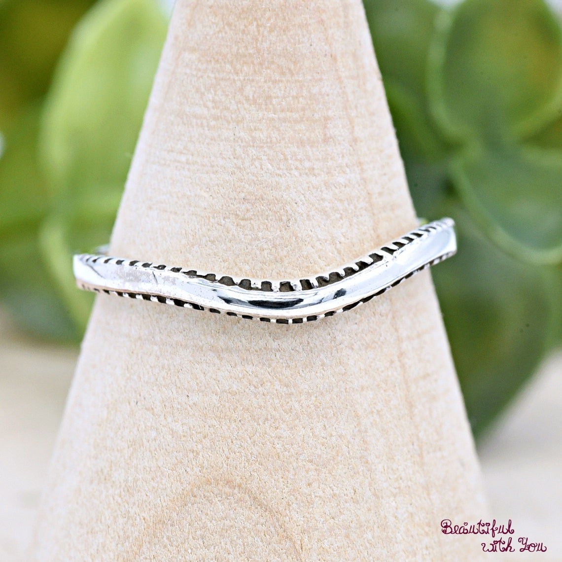Wishbone Thumb Ring Sterling Silver Chevron Band Stackable Boho Chic Handmade 925 Silver Statement Pinky Ring Jewelry Gift - Image 2