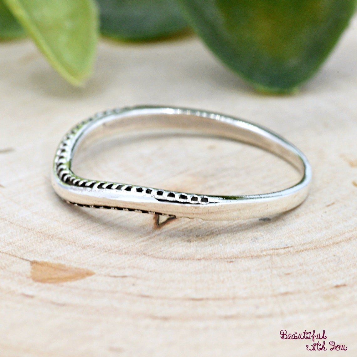 Wishbone Thumb Ring Sterling Silver Chevron Band Stackable Boho Chic Handmade 925 Silver Statement Pinky Ring Jewelry Gift - Image 3