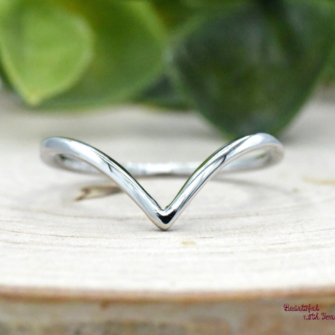 Sterling Silver Thumb Ring - Handmade V Chevron Design, Dainty Wishbone Stacking Band, Minimalist Silver Band for Everyday Wear - Image 4